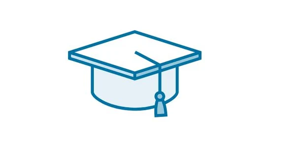 Die Grafik zeigt einen Highschoolabschlusshut.