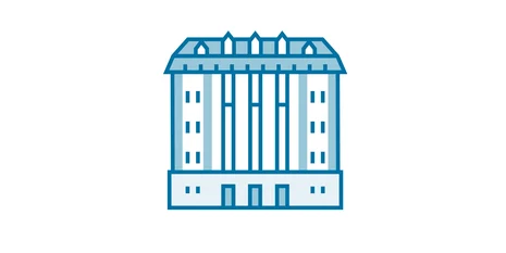 Die Grafik zeigt ein Gebäude.